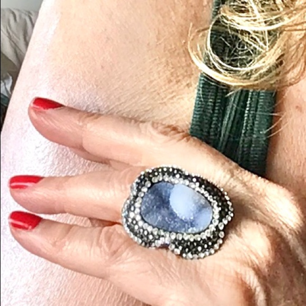 Handcrafted Ring Silver 925 and Druzy